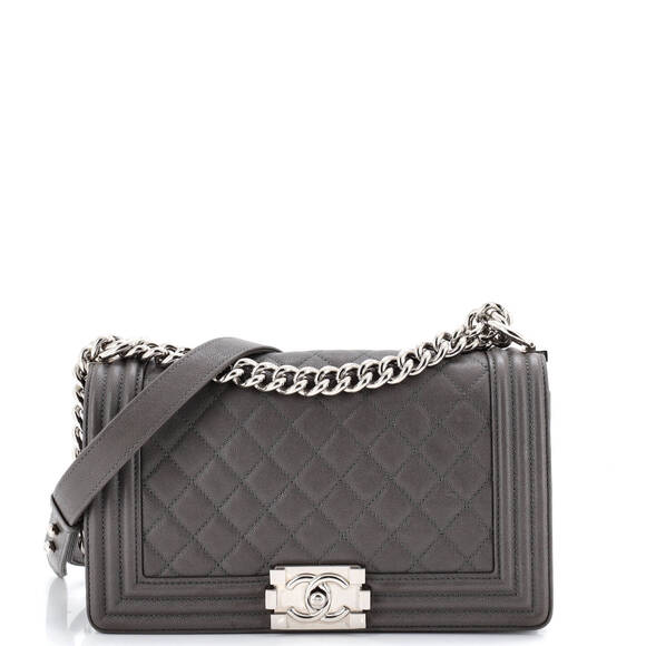 Chanel Boy Flap Bag Quilted Caviar Old #223593C48B